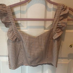 Forever 21 plaid pattern cropped tank